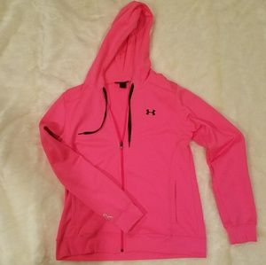 Under Armour pink zip up hoodie large